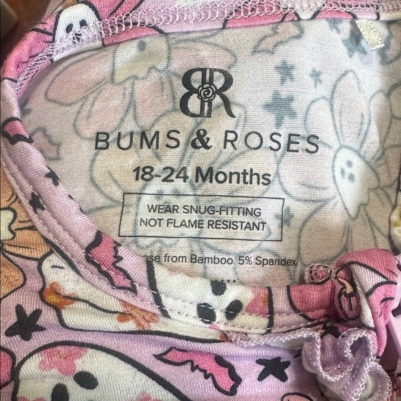BUMS & ROSES Let’s BOOgie Footie Ghost Bamboo Sleeper 18-24m 18m 24m - Picture 7 of 10